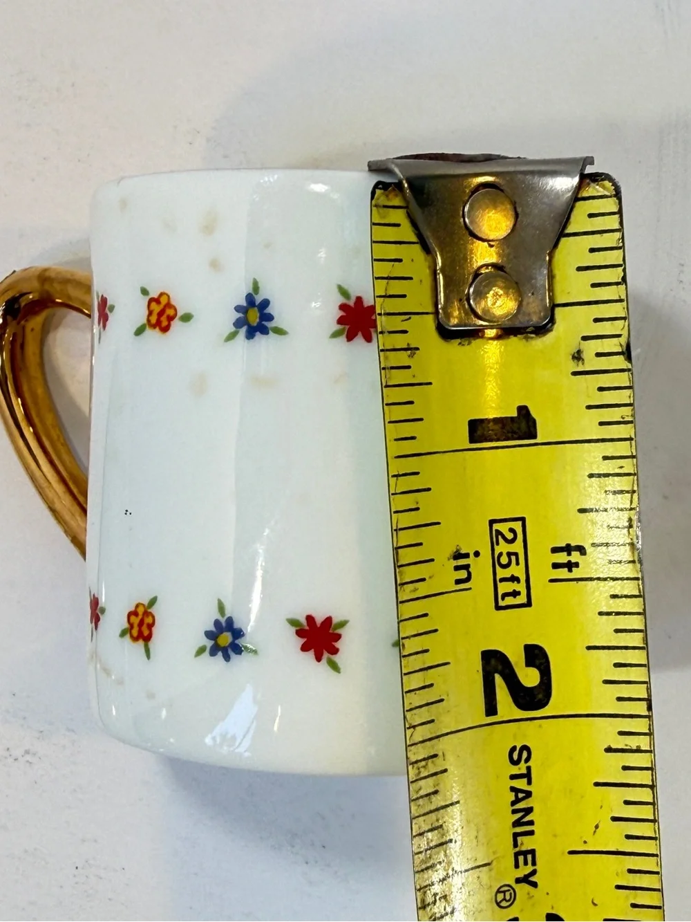 Vintage Mini Teacup Saucer Set Floral “Coffee, Tea, My Friends & Me” 1998 J&S